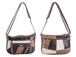 3828 C.HIDE MULTI DOUBLE TOP ZIP BAG, BACK, FRONT ZIP