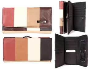 3844 17CM DBLE SIDED MULTI COW HIDE PURSE