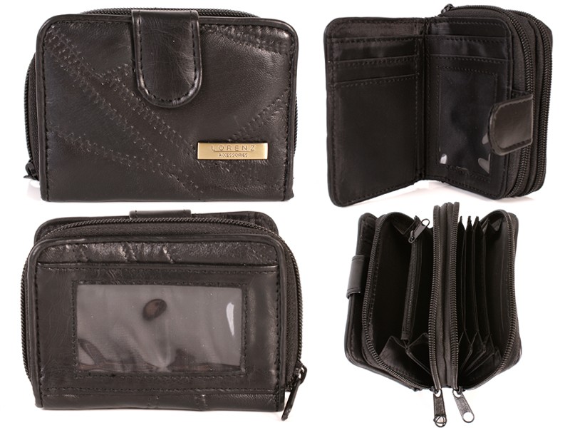 4612 BLACK PATCHWORK LEATHER PURSE