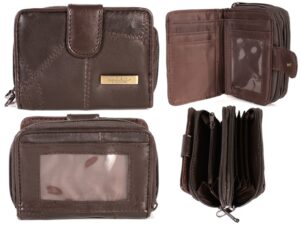 4612 DARK BROWN PATCHWORK LEATHER PURSE