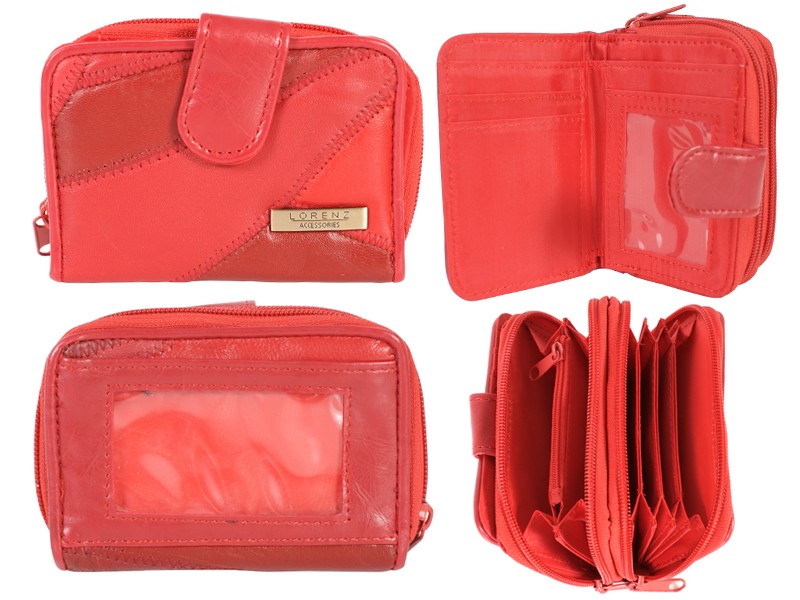 4612 RED PATCHWORK LEATHER PURSE