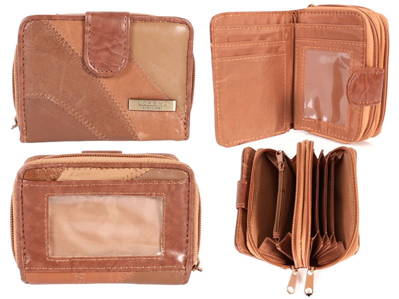 4612 TAN PATCHWORK LEATHER PURSE