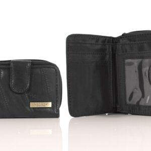 4621 BLACK TWIN ZIP ECONOMY PATCH PURSE WALLET