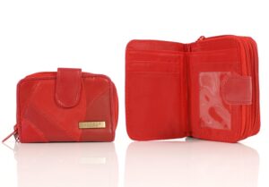 4621 RED TWIN ZIP ECONOMY PATCH PURSE WALLET