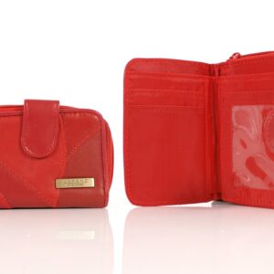 4621 RED TWIN ZIP ECONOMY PATCH PURSE WALLET