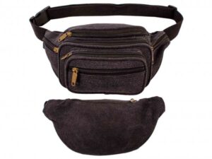 2539 BLACK CANVAS BUMBAG WITH 7 ZIP