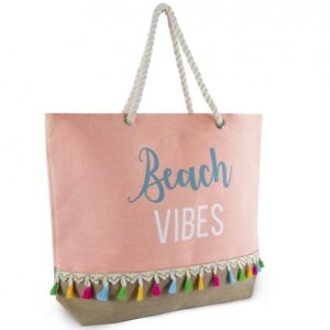 BB1010 CANVAS BAG WITH HELLO SUMMER PINK