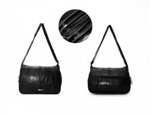 1974 BLACK S.NAPPA WTH FRNT FLAP & MULTI ZIPS