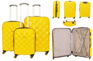 5188 YELLOW SET OF 3 TRAVEL TROLLEY LUGGAGE SUITCASE