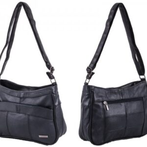 3743 NAVY COW HIDE BAG TWIN TOP + 2 ZIPS