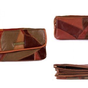 4684 TAN LEATHER PATCHWORK PURSE
