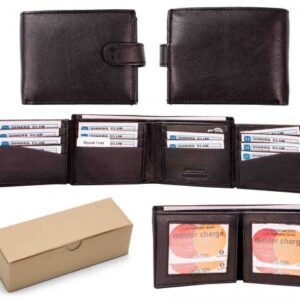 1144 RFID BLACK S.NAPPA DOUBLE CARD SWING SEC. BOX OF 12 WALLET