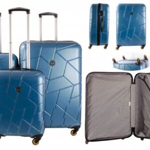 5164 BLUE SET OF 3 TRAVEL TROLLEY LUGGAGE SUITCASE
