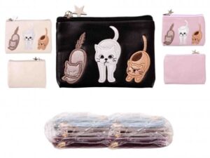 CP04 BLACK CAT APPLIQUE MINI PURSE