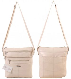 1992 TOP ZIP S.NAPPA BAG, 3 FRNT ZIPS, BK PKT CREAM