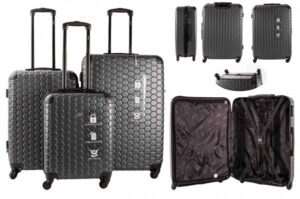 BASIC CONCEPT BLACK SET OF 3 TRAVEL LUGGAGE SUITCASE