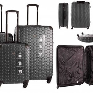 BASIC CONCEPT BLACK SET OF 3 TRAVEL LUGGAGE SUITCASE