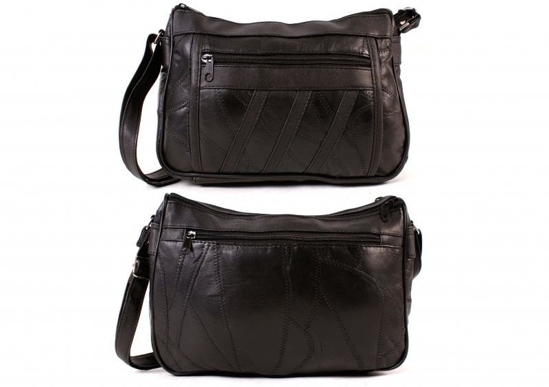 4768SPECIAL BLACK ECON. PTCH DBLE TOP ZIP BAG, BK, FRNT ZIPS