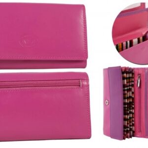 1055 BLUSH RFID LNG MULTI SFT C.NAPPA FLAPOVER PRSE, 2 ZIPS