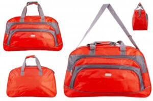 163M RED/GREY MEDIUM HOLDALL UNISEX BAG WITH ADJUSTABLE STRAP