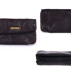 4684 BROWN LEATHER PATCHWORK PURSE
