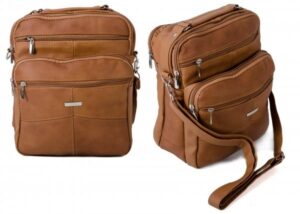 3726 LIGHT BROWN LARGE UNISEX/GENTS TRAVEL MULTI PKT BAG