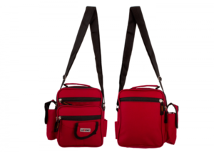 2572 UNISEX POLYESTER BAG WITH 6 ZIPS & 4 POCKETS RED