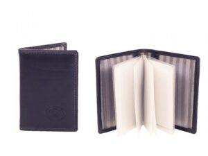1054 NAVY RFID - SOFT COW NAPPA 10 LEAF CREDIT CARD