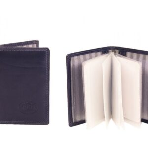 1054 NAVY RFID - SOFT COW NAPPA 10 LEAF CREDIT CARD