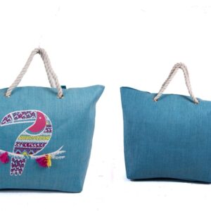 BB1007 BIRD ANIMAL PRINT CANVAS BAG