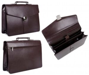 9895-BU BROWN BRIEFCASE W/ LAPTOP SLEEVE