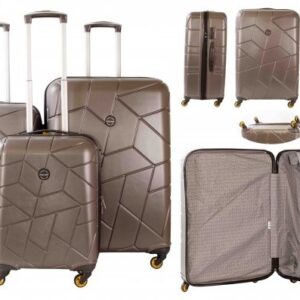 5164 ANTHRACITE SET OF 3 TRAVEL TROLLEY LUGGAGE SUITCASE