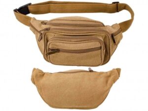 2539 KHAKI CANVAS BUMBAG WITH 7 ZIP