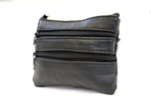 1937 BLACK SHEEP NAPPA PURSE WT 4 ZIPS & KEYRING