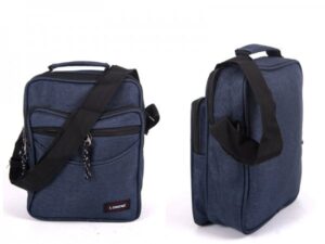 2514 NAVY SHOULDER BAG WITH 3 ZIPS ADJ STRAP