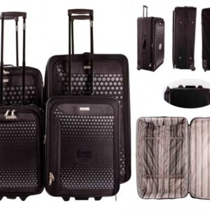 EV-426 BLACK SET OF 4 TROLLEY SUITCASE LUGGAGE BAG
