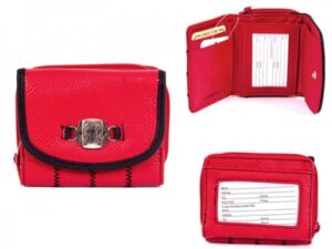 7564 RED GRND PU ZIP RND PRSE WTH FLP. PPKT . PLAQ
