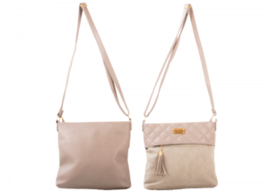 JBFB349 GREY SQUARE SHOULDER BAG W/ TASSEL