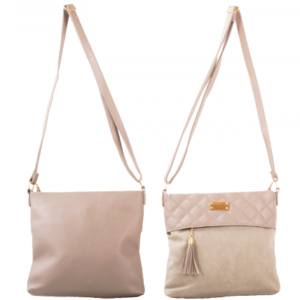 JBFB349 GREY SQUARE SHOULDER BAG W/ TASSEL