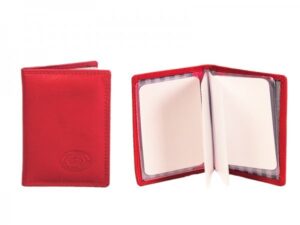 1054 RED RFID - SOFT COW NAPPA 10 LEAF CREDIT CARD