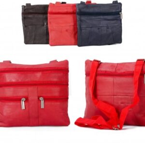 907 RED LEATHER/PU CROSSBAG