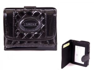 7437 BLACK PATENT INTERWEAVE PVC PERSE WITH WALLET SEC