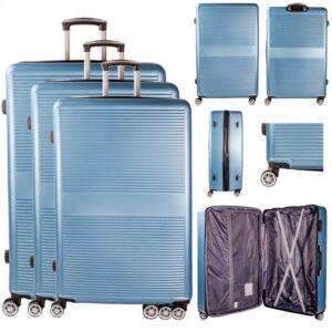 T-HC-09 LIGHT BLUE SET OF 3 TRAVEL TROLLEY SUITCASE