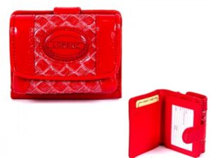 7437 RED PATENT INTERWEAVE PVC PERSE WITH WALLET SEC