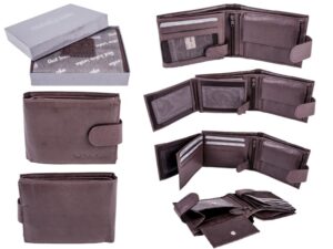1004 BROWN - RFID CARD PROTECTION GENUINE 100% R LEATHER WALLET