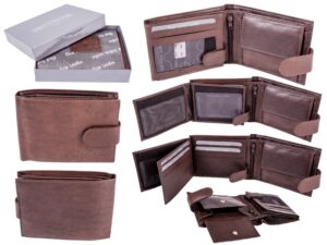 1004 TAN - RFID CARD PROTECTION GENUINE 100% R LEATHER WALLET