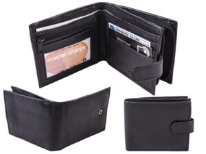1180 GENUINE LEATHER BLACK WALLET RFID PROOF