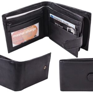 1180 GENUINE LEATHER BLACK WALLET RFID PROOF