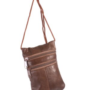 1468 BROWN NAPPA NECK PURSE