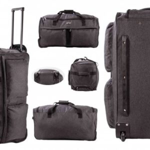 JBTB03L-TWILL BLACK TRAVEL TROLLEY BAG
